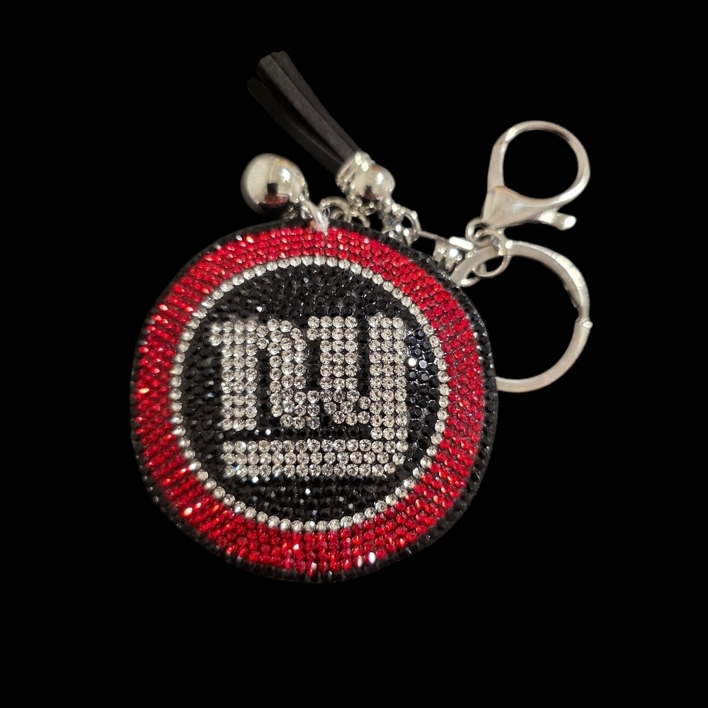 New York Giants Bag Charm Rhinestone Keychain